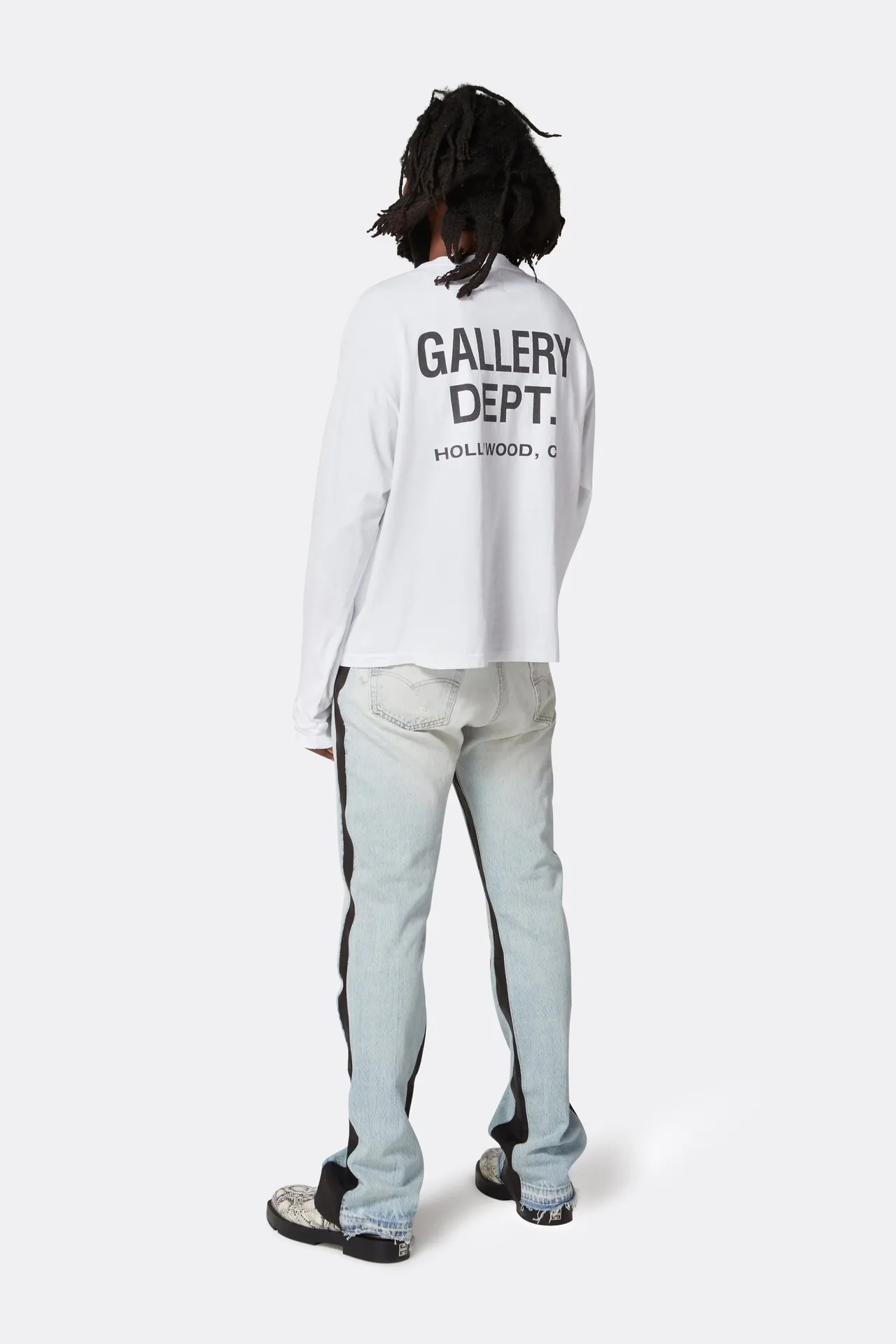 GALLERY DEPT. SOUVENIR L/S TEE English LOGO Basic Long Sleeve White S-XL Genuine Uniform Cylindrical No Side Seam Linen Cotton Fabric Garment Wash Preshrunk Correct Fit Correct Accessories